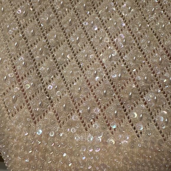 Vintage Escada Couture Cream and Iridescent Beaded Cardigan Set - Picture 8 of 12